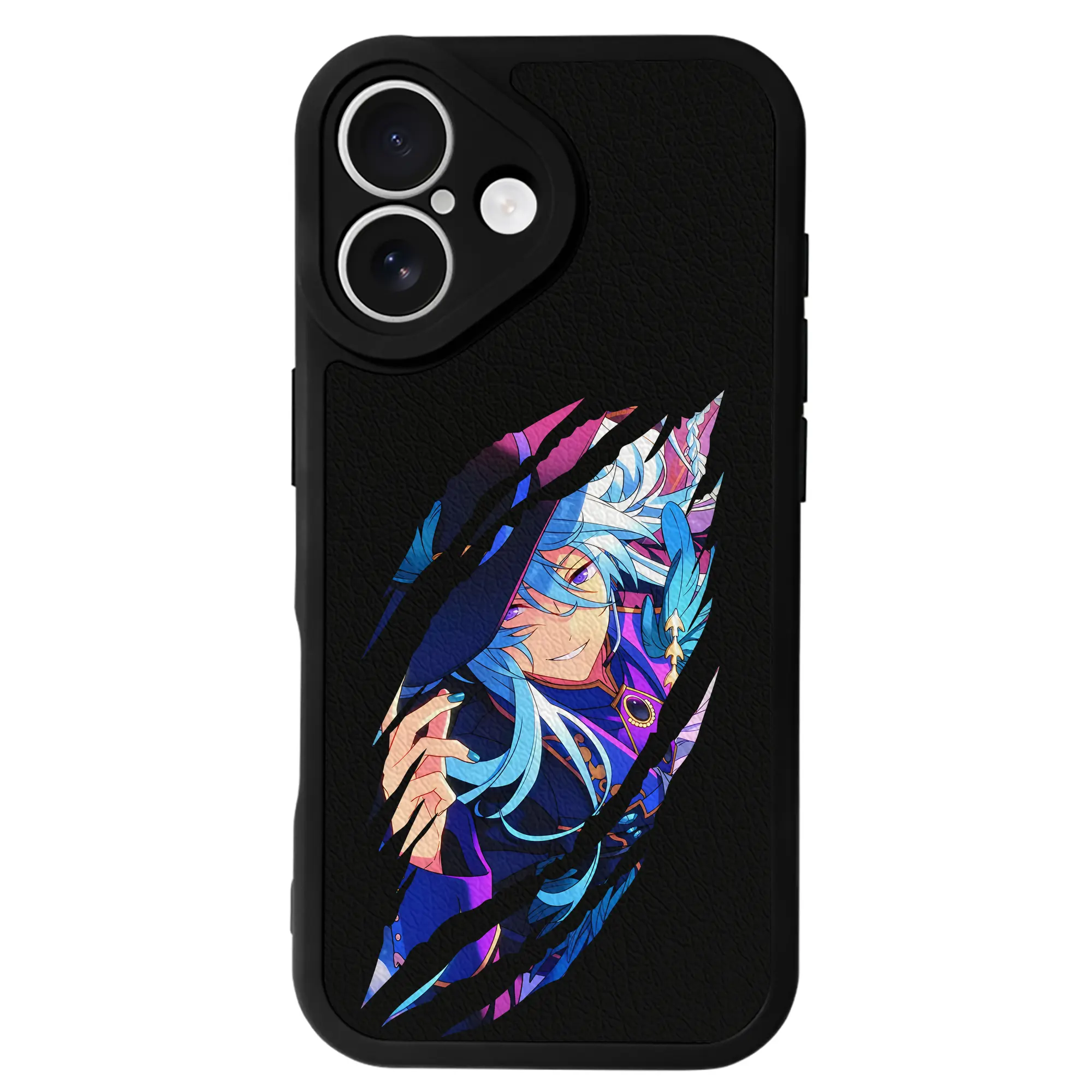 あんさん ぶる グッズ fine 日日樹渉 - IPhone 16シリーズ対応 ・ シリコンスマホケース ・ レザー調 ・ 高精度フィット ・ 耐衝撃 ・ ワイヤレス充電対応 ・ 精密カット